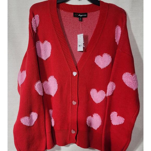Heart sweater by 33 degrees women's XL - Picture 1 of 7